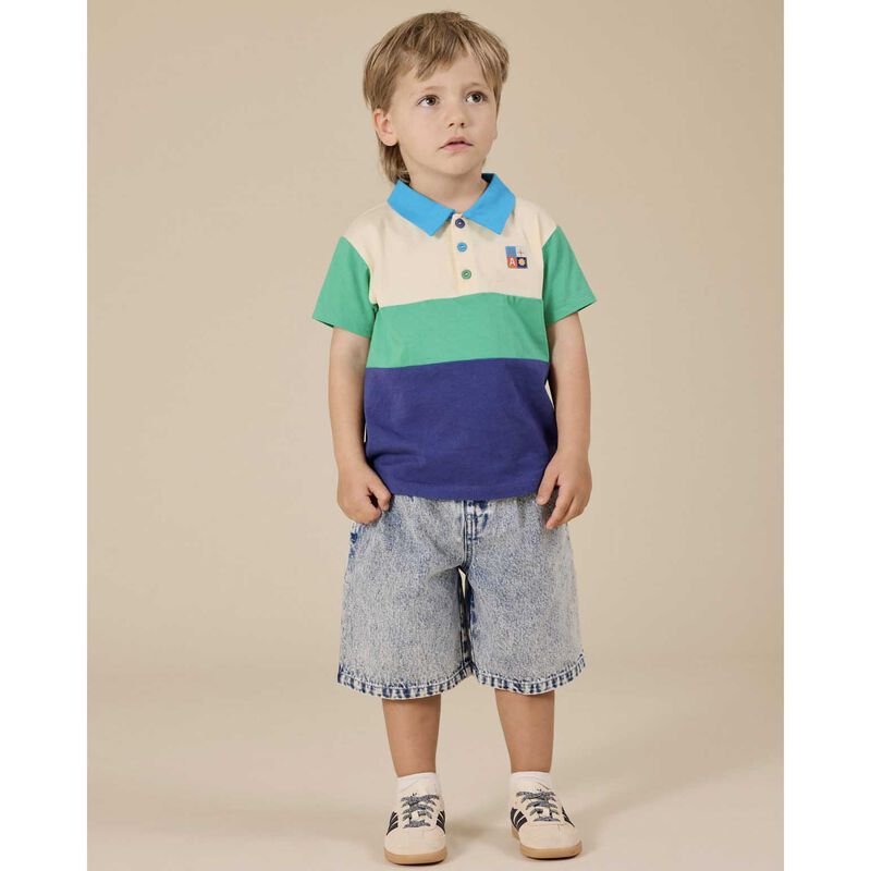Goldie + Ace Lewis Colour Block Polo Shirt 3-5Y image number 1